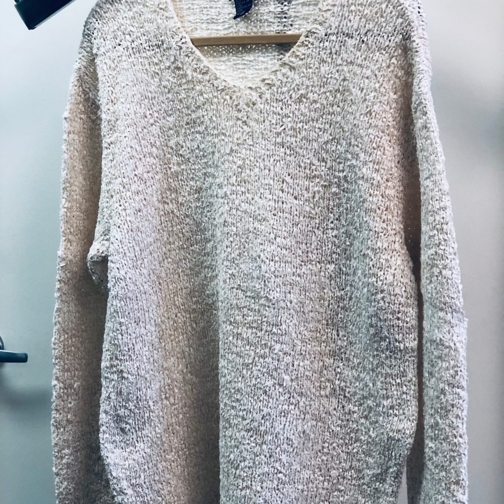 White silk tunic sweater